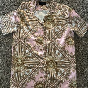 Men's Baroque‎ Sun Pattern Shirt in Pink and Gold